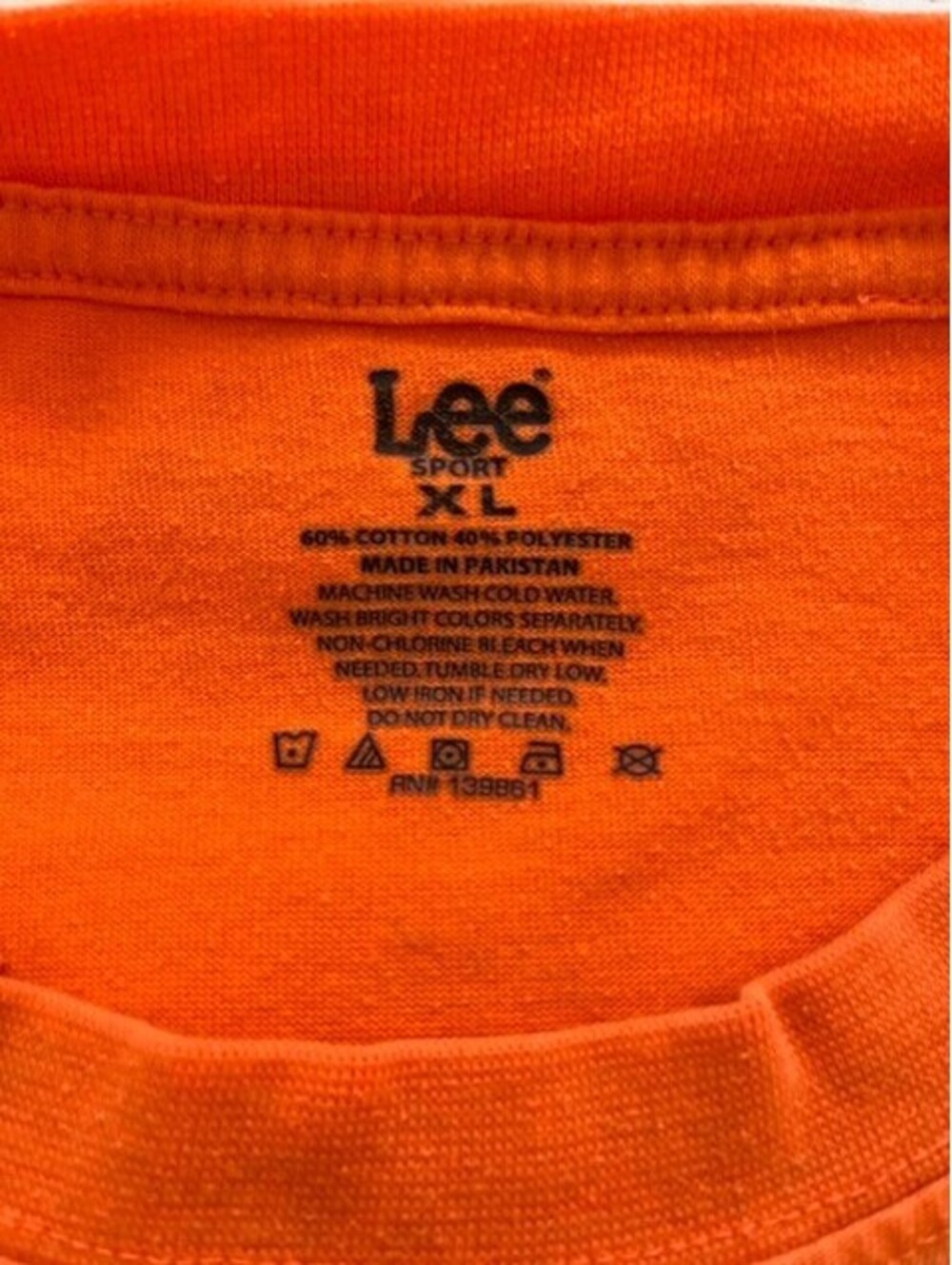 Lee Sport Orange Long Sleeve Pocket T-Shirt Size XL